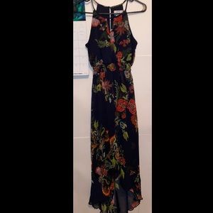 Sweet Storm Long dress | small | navy blue/ red